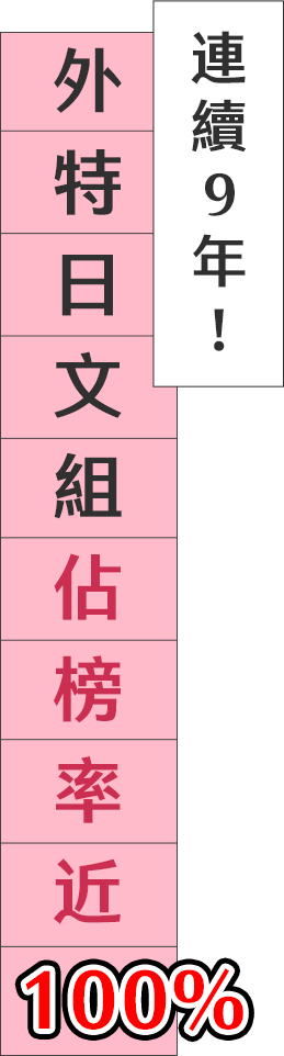 TKB百官網外交特考日文組連續九年佔榜率近100%